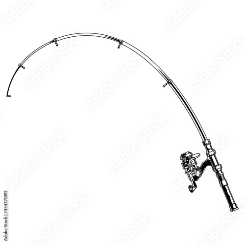 Cuadros en Lienzo Telescopic spinning rod monochrome template