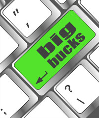 Poster - big bucks on computer keyboard key button