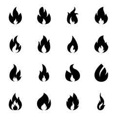 Canvas Print - fire flame solid icons