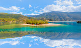 Fototapeta Na ścianę - Panoramic view of Oludeniz Beach And Blue Lagoon, Oludeniz beach is best beaches in Turkey - Fethiye, Turkey