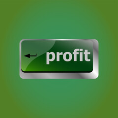 Poster - profit button on keyboard keys - business concept
