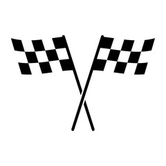 Fototapete - race flag icon, simple design race flag logo template