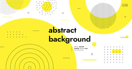 Aufkleber - Trendy geometric shapes background. Simple illustration with memphis pattern. Abstract backdrop.