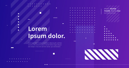 Poster - Simple gradient background with geometric shapes vector design. Modern backdrop for landing page.