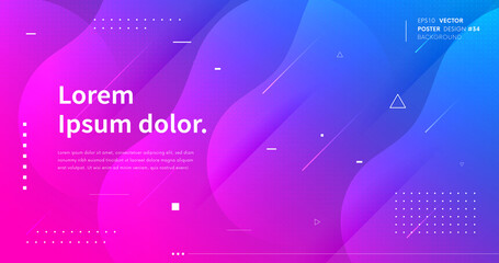 Poster - Colorful gradient background vector design. Futuristic backdrop. Geometric shapes composition. Modern landing page.