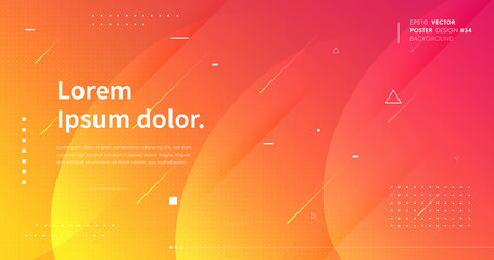 Poster - Minimal geometric background for landing page. Abstract gradient backdrop vector design.