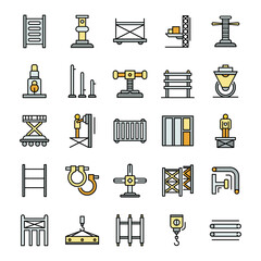 Poster - Scaffolding icon set. Outline set of scaffolding vector icons for web design isolated on white background