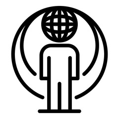Poster - Global office manager icon. Outline global office manager vector icon for web design isolated on white background