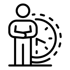 Poster - Office manager time icon. Outline office manager time vector icon for web design isolated on white background