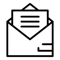 Poster - Mail paper letter icon. Outline mail paper letter vector icon for web design isolated on white background