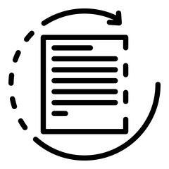 Poster - cycle of office document icon. outline cycle of office document vector icon for web design isolated 