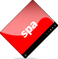 Poster - Video player for web, spa word on it