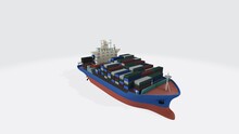 3D Rendering Of A Boat Transport Isolated On A White Background