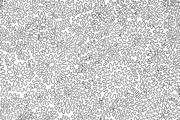 Poster - A hand-drawn surface with doodles, swirls, and zigzags. Abstract monochrome background drawn by hand. Vector illustration. The imposition template