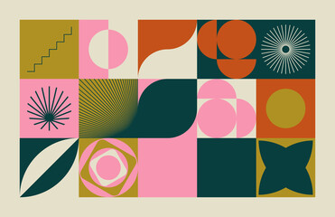 Fototapete - Collection Of Abstract Vector Geometric Shapes