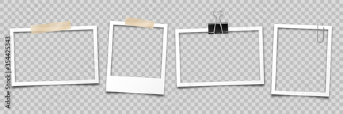 Fotografía Realistic empty photo card frame, film set
