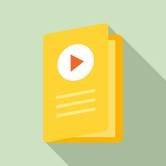 Poster - video lesson folder icon. flat illustration of video lesson folder vector icon for web design