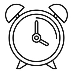 Sticker - Alarm clock icon. Outline alarm clock vector icon for web design isolated on white background