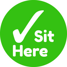 Please Sit Here Green Sign Vector