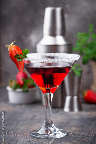 Strawberry martini. Sweet summer cocktail