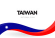 © artyway - Taiwan flag, wavy ribbon with colors of taiwanese national flag on white background for Independence Day or national holidays, isolated vector illustration.