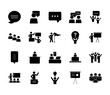 © Jeronimo Ramos - communication bubble and pictogram people icon set, silhouette style