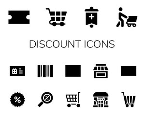 Canvas Print - discount icon set