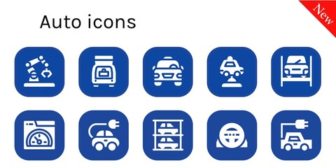 Wall Mural - auto icon set