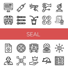 Wall Mural - seal icon set