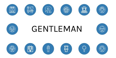 Sticker - gentleman icon set