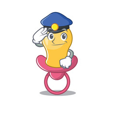 Sticker - Police officer cartoon drawing of baby pacifier wearing a blue hat