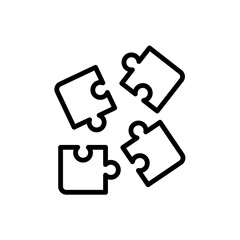 Poster - puzzle icon in trendy flat design