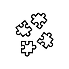 Poster - puzzle icon in trendy flat design