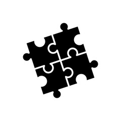 Poster - puzzle icon in trendy flat design