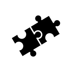 Poster - puzzle icon in trendy flat design