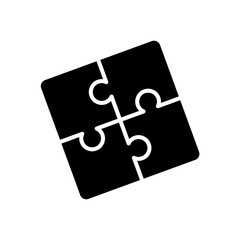 Poster - puzzle icon in trendy flat design