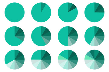 Poster - Pie chart vector icon. Color wheel divided into sectors.