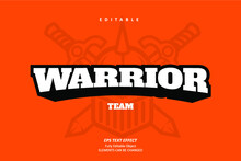 Warrior Team Sport Emblem Logo Text Effect Editable Premium Vector