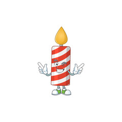 Poster - Cartoon drawing concept of candle showing cute wink eye