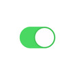 Green toggle icon isolated on white background. Slider button symbol modern, simple, vector, icon for website design, mobile app, ui. Vector Illustration