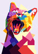 Pop art cat illustration. Creative animals art