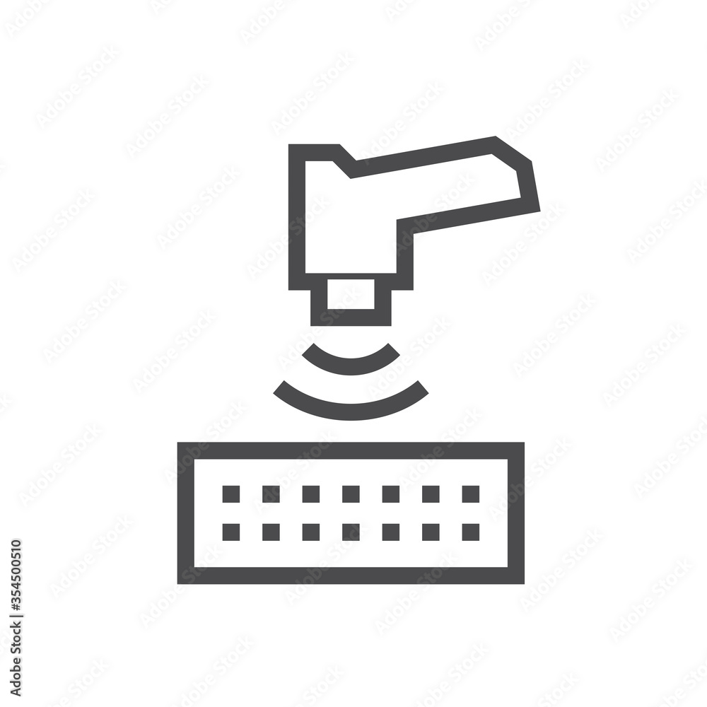 Spectroscopic Instrument Icon Soil x-ray spectroscopy vector icon to using portable handheld ...