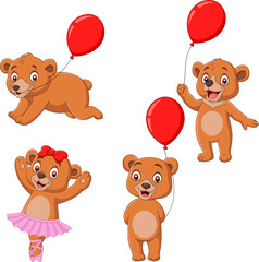 Wall Mural - Cartoon little bears collection set