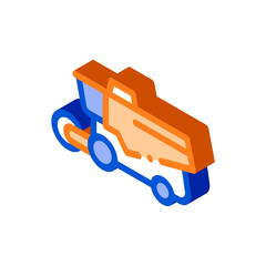 Sticker - Reaping Harvester Vehicle vector isometric sign. color isolated symbol illustration