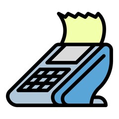 Poster - Check pay terminal icon. Outline check pay terminal vector icon for web design isolated on white background