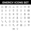 © Abdul Qaiyoom - Energy icon set in Black and White color.