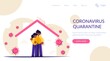 © shendart - Stay home during the coronavirus epidemic. Family staying at home in self quarantine, protection from virus. Modern flat vector illustration.
