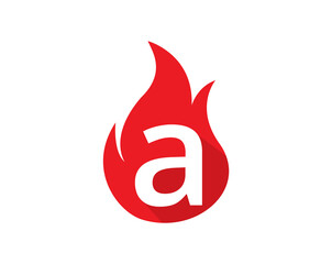 Design concept fire with Initial a Letter Logo Design