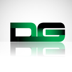 Initial letter DG uppercase modern and simple logo linked green and black colored, isolated in white background. Vector design for company identity.