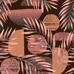 Wall Mural - Hand drawn seamless pattern in scandinavian minimal style